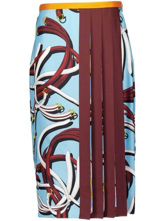 Gucci Belt Series skirt - women - Silk - 42 - Blue