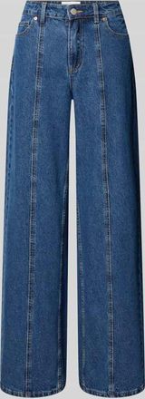 Vero Moda Wide Fit Jeans mit Ziern&auml;hten Modell Elsie in Blau, Gr&ouml;&szlig;e 26/32
