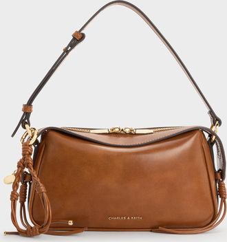 Charles & Keith Mini Haylen Braided-Charm Shoulder Bag