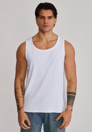 Siksilk Mens White Loose Fit Vest XXL