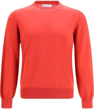 Brunello Cucinelli Red Crew Neck Sweater