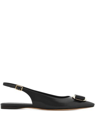 Ferragamo Womens New Vara Plate Flat Slingback