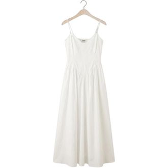 Omoda X Moderosa - Aurora Midi Jurk - Dames - Casual kleedjes - Wit - XS - Denim - Kleedjes