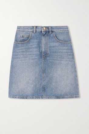 Chlo&eacute; + Net Sustain Minigonna In Denim Di Misto Cotone E Canapa - Blu