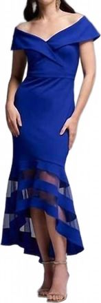 Joseph Ribkoff Scuba Crepe Trumpet Dress In Royal Sapphire