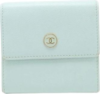 Chanel Pre-owned Wallets, female, Blue, Size: ONE SIZE Pre-owned Leather Wallet