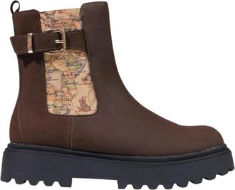 Alviero Martini 1A Classe Combat Boots - Dames - Enkellaarsjes - Bruin - 35 EU - Polyester - Schoenen