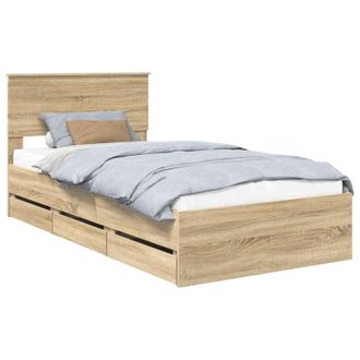 vidaXL Estructura De Cama Roble Sonoma 100 X 200 Cm Madera Ingenieril Vidaxl