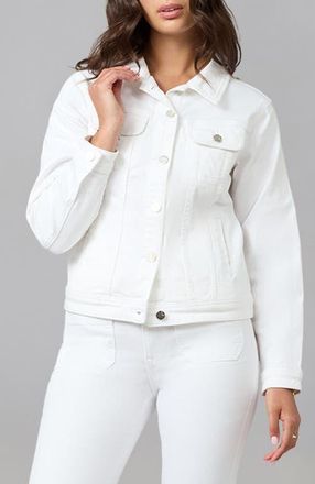 Lola Jeans Gabriella Classic Denim Jacket in White at Nordstrom, Size X-Small