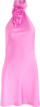 Misha Collection Misha Sterling Halterneck Satin Mini Dress - Pink - XS (UK6 / XS) - XS (UK6 /xs)