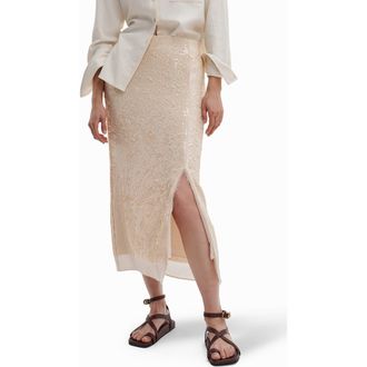 Rag & Bone Kali Sequin Midi Skirt in Soft Pink at Nordstrom, Size 12