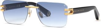 Philipp Plein SPP086M 0400 Mens Sunglasses Gold Size 59