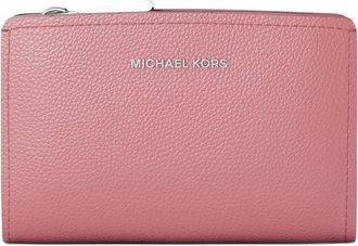 Michael Kors Bryant Medium Zip Around Wallet Wallet Womens Handbags Rosewood : MD, Cotton/Leather