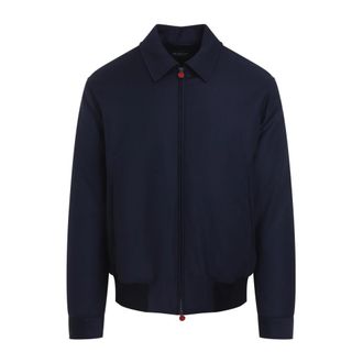 Kiton Bomberjack - Heren - Bomber jackets - Blauw - M - Wol - Jassen