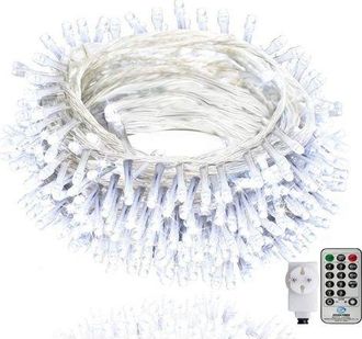 OEM Guirnalda De Luces Exteriores De 100 M Con Mando A Distancia Y Temporizador, 8 Modos Para Pascua, Hogar, Dormitorio, Jard&iacute;n - Blanco