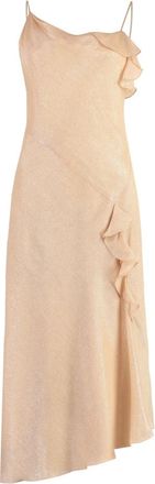 Victoria Beckham Jurk met lurexdraden en ruches - Dames - Casual kleedjes - Roze - 2XS - Kleedjes
