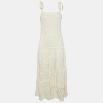 Zimmermann Cream Anneke Patchwork Knit Midi Dress
