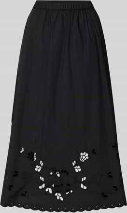 Max Mara Ausgestellter Maxi-Rock aus reiner Baumwolle Modell CARAVAN in Black, Gr&ouml;&szlig;e XXL