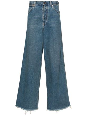 Gucci wide-leg raw-cut jeans - Blue