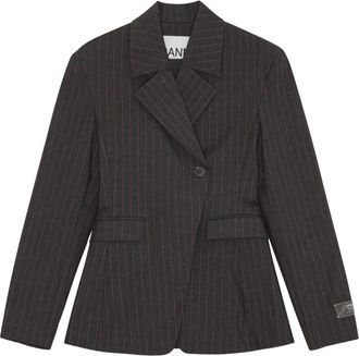 Ganni Blazer con chiusura decentrata - Nero