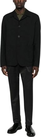 Herno Broeken, Heren, Zwart, M, Katoen, Technische Katoenen Broek met Plooien