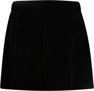 Emporio Armani Velvet Pleated Shorts - Black