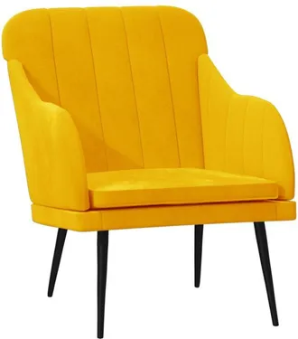 vidaXL Sillón de terciopelo amarillo 63x76x80 cm Vidaxl