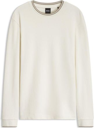 BOSS Long-sleeve T-shirt in waffle-textured stretch cotton