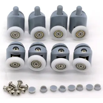 OEM Juego De 8 Rodillos Para Puerta De Ducha (20-27 Mm) Gris