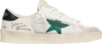 Golden Goose White Trainers with Used Look