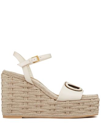 Valentino Garavani 110 mm VLogo sandalen met sleehak en uitgesneden details - Wit