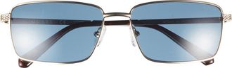 Guess 59mm Rectangular Sunglasses in Gold /Blue at Nordstrom Rack