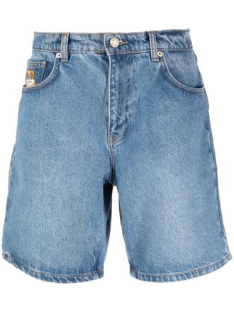 Moschino teddy bear-motif denim shorts - men - Cotton - 48 - Blue