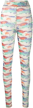 Henrik Vibskov printed mesh leggings - women - Elastane/Recycled Polyester - M - Neutrals