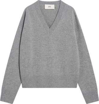 Ami V-hals Truien - Heren - V-hals truien - Grijs - XL - Truien & Vesten