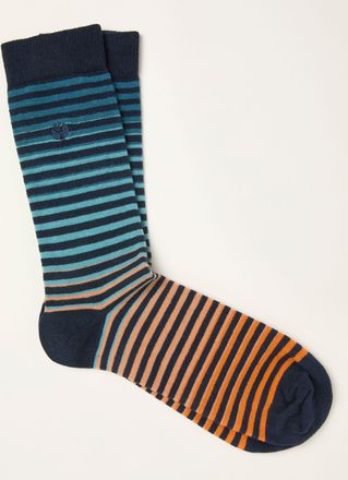 Fat Face FatFace Teal Blue Striped Socks