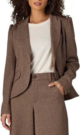 Wit & Wisdom Puff Shoulder Blazer in Sand/cacao Powder at Nordstrom, Size Medium