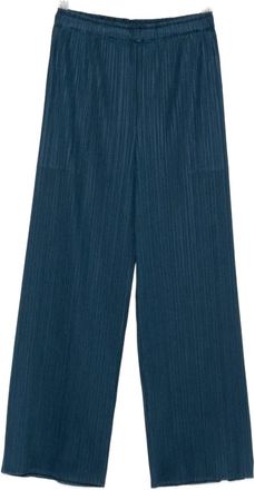 Issey Miyake plissé-effect trousers - Blue