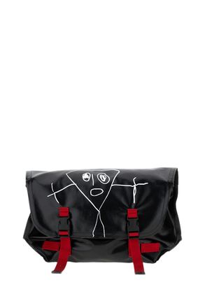 Plan C Medium Shopper Bag With Buckle Closure And Abstract Graphic
