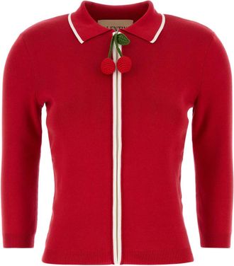Valentino Garavani Red Cotton Cardigan