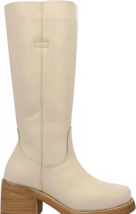 Dingo Womens Vagabond Leather Boot In White
