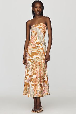 Farm Rio x Anthropologie Strapless Printed Midi Slip Dress
