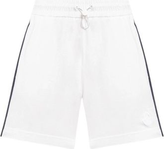 Moncler Logo Trim Shorts - Dames - Korte Broeken - Wit - M - Katoen - Korte Broeken