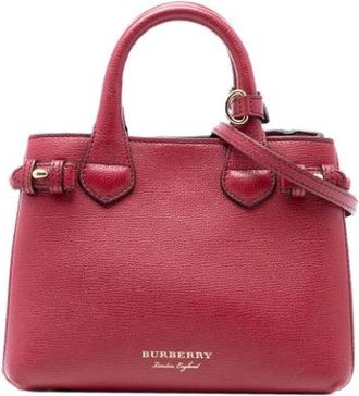 Burberry Pre-owned Handbags, female, Red, Size: ONE SIZE Pre-owned Banner Satchel