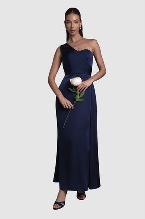 Coast Asymmetric One-Shoulder Maxi Dress in Navy at Nordstrom, Size 14