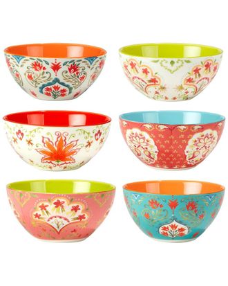 Certified International Francesca Set Of 6 All Purpose Bowl 6.25In 6 Assorted
