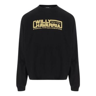 Willy Chavarria Felpa in Cotone con Logo - - Sweatshirts & Hoodies - Uomo - Nero - M