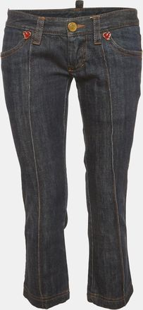 Dsquared2 Blue Denim Crop Jeans M/waist