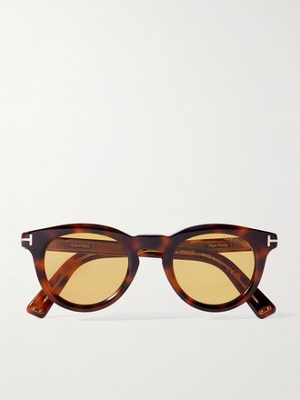 Tom Ford Occhiali Da Sole In Acetato Tartarugato Con Montatura Rotonda Icon