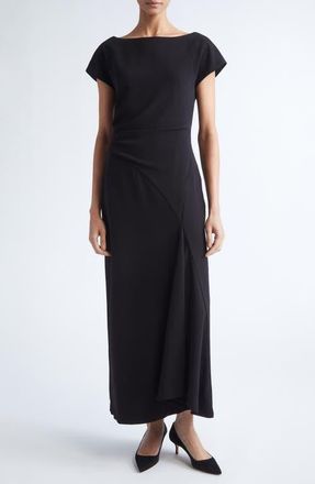 Lela Rose Cascade Stretch Crepe Dress in Black at Nordstrom, Size 14